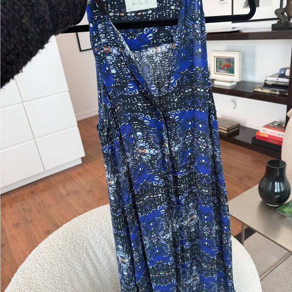 A.L.C. Vibrant Blue and Black Maxi Dress